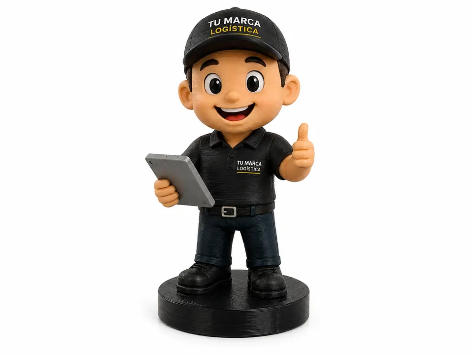Ejemplo conceptual de figura 3D de personal para una empresa de transporte